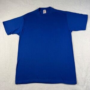 Jerzees T-Shirt Mens Large Cobalt Blue Shirt Sleeve Vintage 90s Blank USA‎ Made